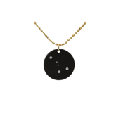 Zirconium Zodiac Cancer Lab Grown Diamond Disc Necklace with Gold Filled Chain